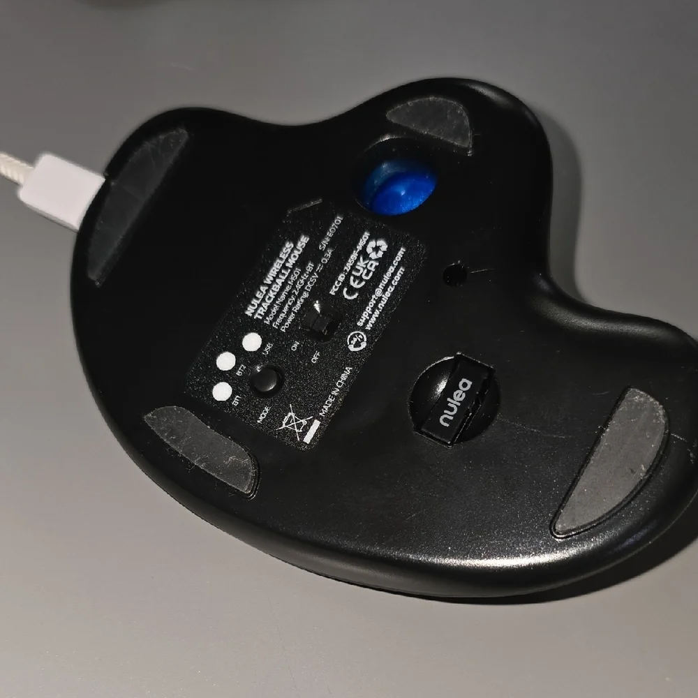 (001(Nulea M501 Wireless Trackball Mouse, Rechargeable Ergonomic